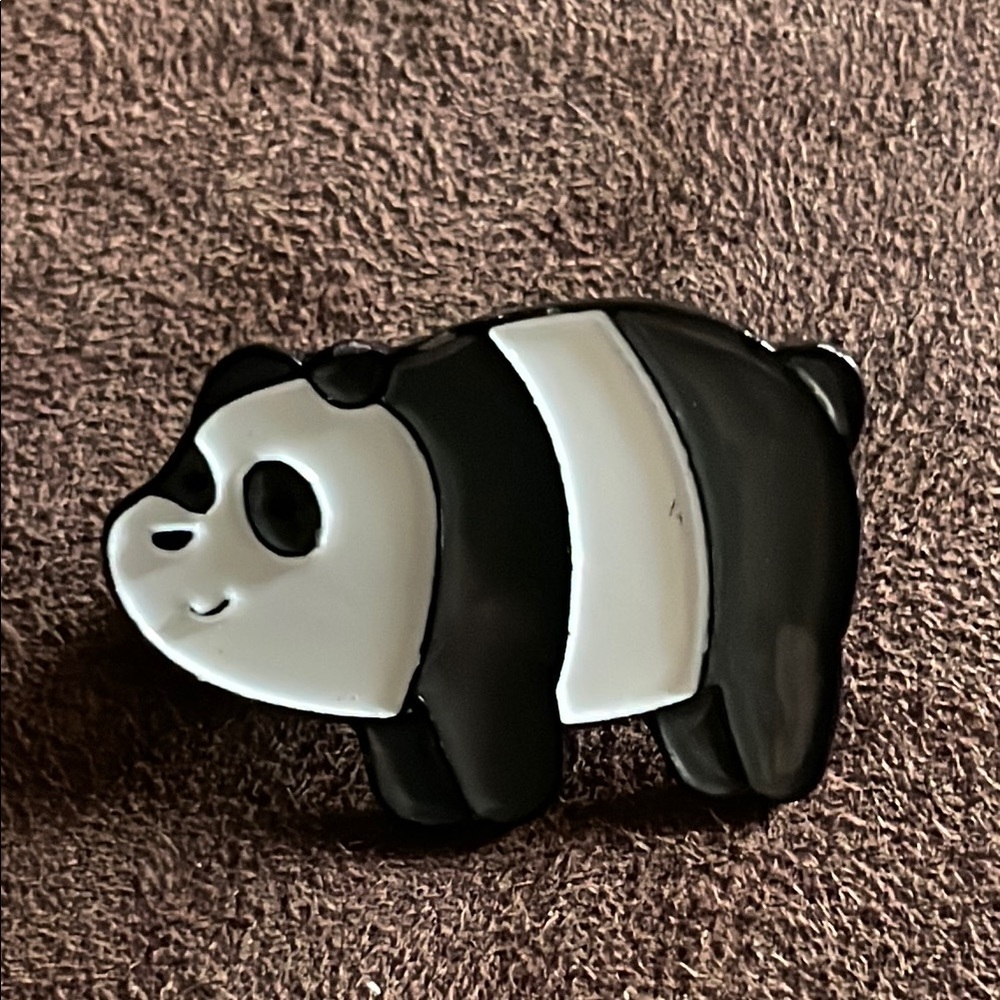 Panda Animal Enamel Metal Pin Black and White